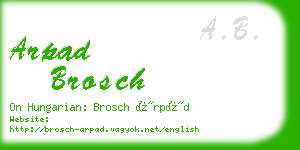 arpad brosch business card